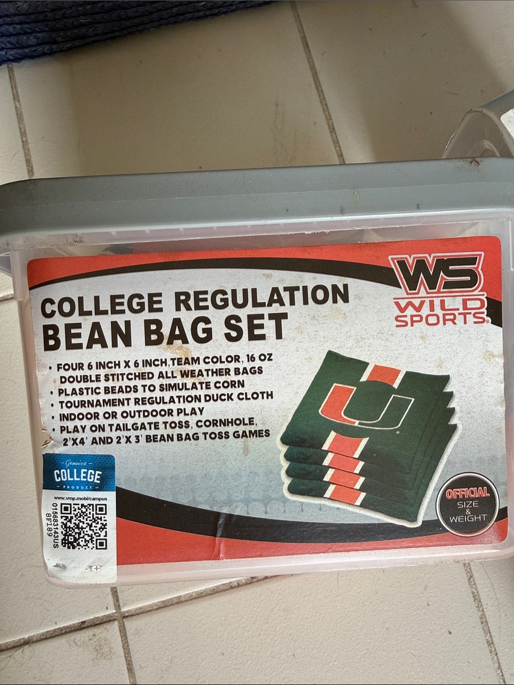 NCAA Miami Hurricanes Cornhole Bags 4-Pack - Green